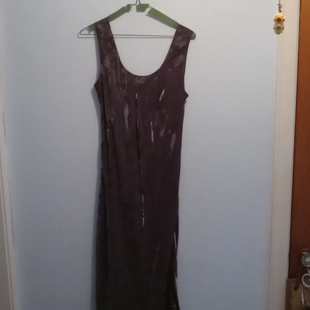 Banana Republic grey floral lined maxi dress